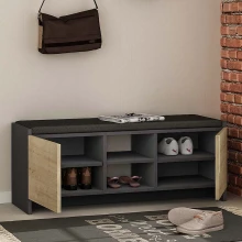 Παπουτσοθήκη Zulla Megapap χρώμα ανθρακί - sapphire oak 110x37x43εκ.