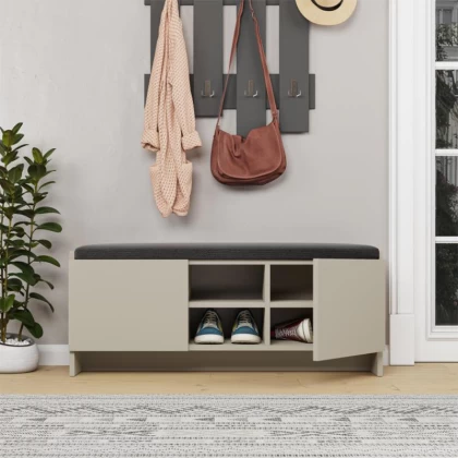 Παπουτσοθήκη Zulla Megapap χρώμα sandstone 110x37x43εκ. Παπουτσοθήκη Zulla Megapap χρώμα sandstone 110x37x43εκ.