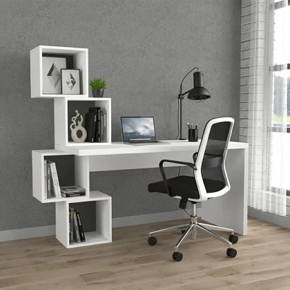Γραφείο εργασίας Balance Megapap χρώμα λευκό 153,5x60x140εκ Γραφείο εργασίας Balance Megapap χρώμα λευκό 153,5x60x140εκ