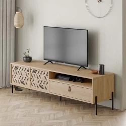 Έπιπλο τηλεόρασης Dionysos Megapap χρώμα φυσικό οξιάς 170x45x48,6εκ.
