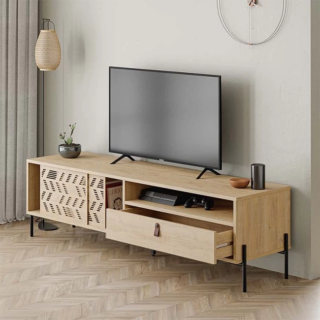 Έπιπλο τηλεόρασης Dionysos Megapap χρώμα φυσικό οξιάς 170x45x48,6εκ.