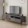 Έπιπλο τηλεόρασης Dionysos Megapap χρώμα γκρι ρετρό 170x45x48,6εκ.