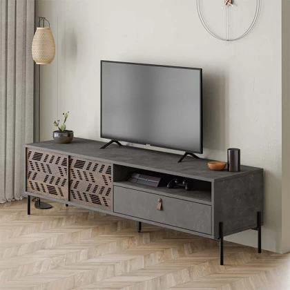 Έπιπλο τηλεόρασης Dionysos Megapap χρώμα γκρι ρετρό 170x45x48,6εκ. Έπιπλο τηλεόρασης Dionysos Megapap χρώμα γκρι ρετρό 170x45x48,6εκ.