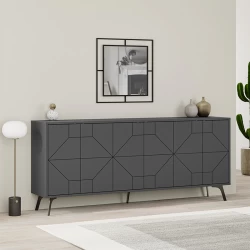 Μπουφές Dune Megapap χρώμα ανθρακί 184x35x77,4εκ.