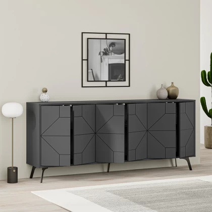 Μπουφές Dune Megapap χρώμα ανθρακί 184x35x77,4εκ. Μπουφές Dune Megapap χρώμα ανθρακί 184x35x77,4εκ.