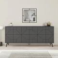 Μπουφές Dune Megapap χρώμα ανθρακί 184x35x77,4εκ.