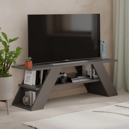 Έπιπλο τηλεόρασης Farfalla Megapap χρώμα ανθρακί 120x33,5x40εκ. Έπιπλο τηλεόρασης Farfalla Megapap χρώμα ανθρακί 120x33,5x40εκ.