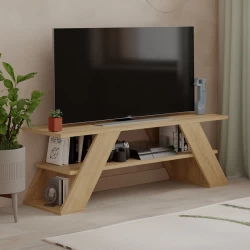 Έπιπλο τηλεόρασης Farfalla Megapap χρώμα φυσικό οξιάς 120x33,5x40εκ.