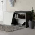 Παπουτσοθήκη Fiona Megapap χρώμα λευκό - ανθρακί 104x37x47εκ.