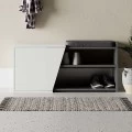 Παπουτσοθήκη Fiona Megapap χρώμα λευκό - ανθρακί 104x37x47εκ.