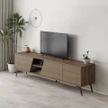 Έπιπλο τηλεόρασης Fiona Megapap χρώμα ανοιχτό καρυδί 180x35,6x48εκ.