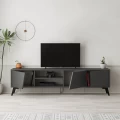 Έπιπλο τηλεόρασης Fiona Megapap χρώμα ανθρακί 180x35,6x48εκ.