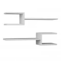 Ραφιέρα τοίχου Fork Megapap 2 τεμαχίων χρώμα λευκό 75x19,5x18εκ.