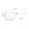 Ραφιέρα τοίχου Fork Megapap 2 τεμαχίων χρώμα λευκό 75x19,5x18εκ.