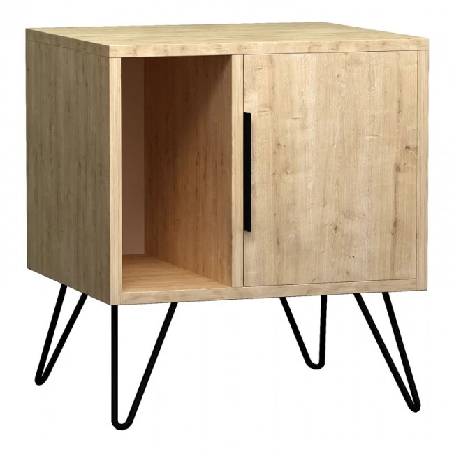 Κομοδίνο Glynn Megapap χρώμα φυσικό οξιάς 50,2x44,6x60εκ.