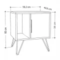 Κομοδίνο Glynn Megapap χρώμα φυσικό οξιάς 50,2x44,6x60εκ.