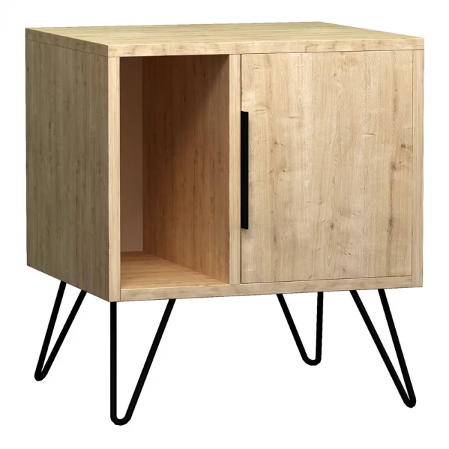 Κομοδίνο Glynn Megapap χρώμα φυσικό οξιάς 50,2x44,6x60εκ.