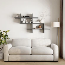 Ραφιέρα τοίχου Halic Megapap χρώμα ανθρακί 150x22x82εκ.