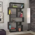 Βιβλιοθήκη μελαμίνης Karmato Megapap χρώμα ανθρακί 96x25,5x168,5εκ.