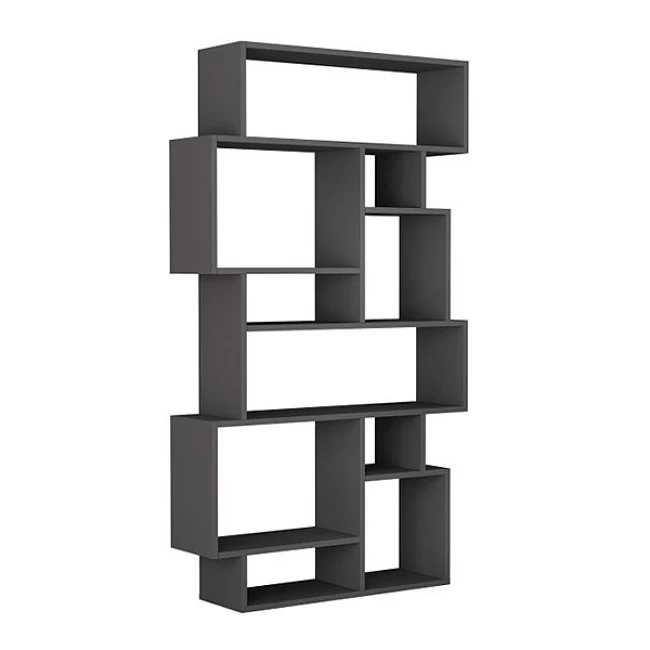 Βιβλιοθήκη Karmato Megapap χρώμα ανθρακί 96x25,5x168,5εκ.