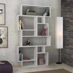 Βιβλιοθήκη Karmato Megapap χρώμα λευκό 96x25,5x168,5εκ.