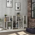 Βιβλιοθήκη Karmato Megapap χρώμα λευκό 96x25,5x168,5εκ.