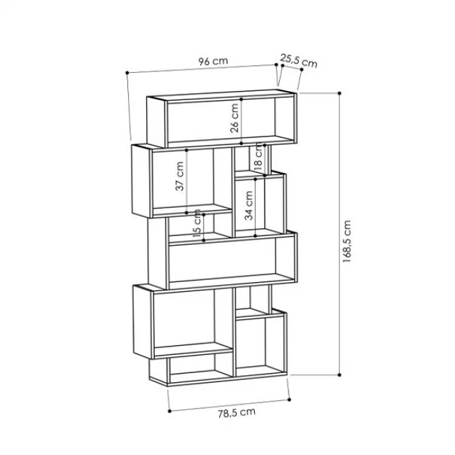 Βιβλιοθήκη Karmato Megapap χρώμα λευκό 96x25,5x168,5εκ.