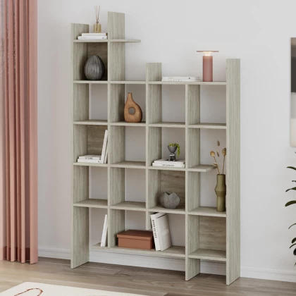 Βιβλιοθήκη Manco Megapap χρώμα travertine 122x25,5x188εκ.