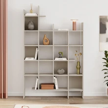 Βιβλιοθήκη Manco Megapap χρώμα sandstone 122x25,5x188εκ.