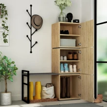 Έπιπλο εισόδου με κρεμάστρα Mello Megapap χρώμα sapphire oak 109x39x149εκ.