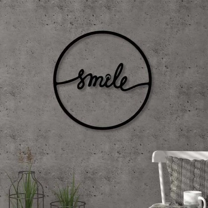 Διακοσμητικό τοίχου Smile Megapap μεταλλικό χρώμα μαύρο 45x2x45εκ. Διακοσμητικό τοίχου Smile Megapap μεταλλικό χρώμα μαύρο 45x2x45εκ.