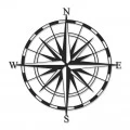 Διακοσμητικό τοίχου Compass Megapap μεταλλικό χρώμα μαύρο 45x2x45εκ.
