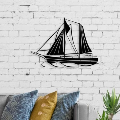 Διακοσμητικό τοίχου Sail Megapap μεταλλικό χρώμα μαύρο 55x2x40εκ. Διακοσμητικό τοίχου Sail Megapap μεταλλικό χρώμα μαύρο 55x2x40εκ.