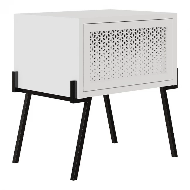 Κομοδίνο Naive Megapap χρώμα λευκό 48x34x51εκ.