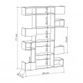 Βιβλιοθήκη Niho Megapap χρώμα λευκό - φυσικό οξιάς 120x25,3x171εκ.
