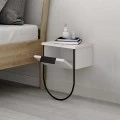 Κομοδίνο επιτοίχιο Norfolk Megapap χρώμα λευκό 33x25x44εκ.
