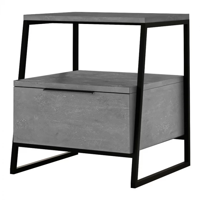 Κομοδίνο Pal Megapap χρώμα γκρι ρετρό 45x40x50εκ.