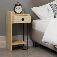 Κομοδίνο Sirius Megapap αριστερό χρώμα sapphire oak 32x30x61εκ.