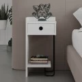 Κομοδίνο Sirius Megapap αριστερό χρώμα λευκό 32x30x61εκ.