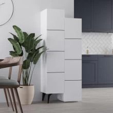 Ντουλάπι κουζίνας/μπάνιου - Παπουτσοθήκη Stair Megapap χρώμα λευκό 62,2x37,4x156εκ.