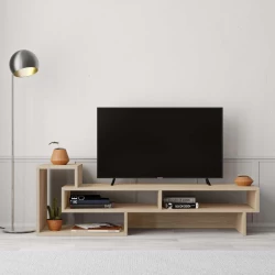 Έπιπλο τηλεόρασης Tetra Megapap χρώμα φυσικό οξιάς 136,7x40x42εκ.