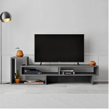 Έπιπλο τηλεόρασης Tetra Megapap χρώμα γκρι ρετρό 136,7x40x42εκ.