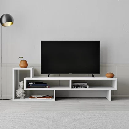 Έπιπλο τηλεόρασης Tetra Megapap χρώμα λευκό 136,7x40x42εκ. Έπιπλο τηλεόρασης Tetra Megapap χρώμα λευκό 136,7x40x42εκ.
