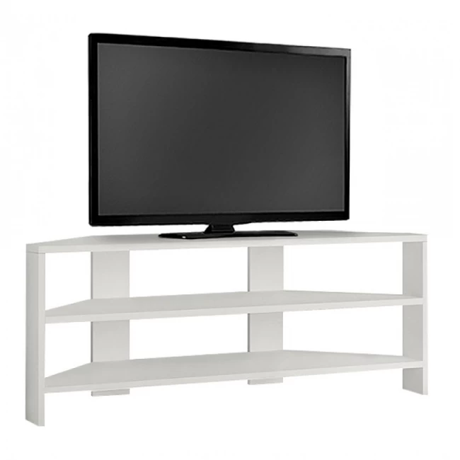Έπιπλο τηλεόρασης γωνιακό Thales Megapap χρώμα λευκό 110x36x45εκ.