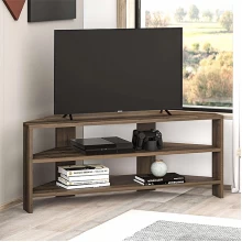 Έπιπλο τηλεόρασης γωνιακό Thales Megapap χρώμα ανοιχτό καρυδί 110x36x45εκ.