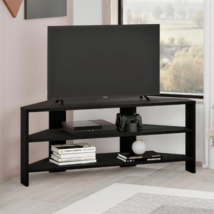 Έπιπλο τηλεόρασης γωνιακό Thales Megapap χρώμα black wood 110x36x45εκ. Έπιπλο τηλεόρασης γωνιακό Thales Megapap χρώμα black wood 110x36x45εκ.