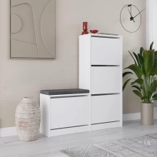 Παπουτσοθήκη Dude Megapap χρώμα λευκό 104,8x26x118,5εκ.