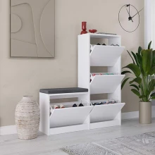Παπουτσοθήκη Dude Megapap χρώμα λευκό 104,8x26x118,5εκ.