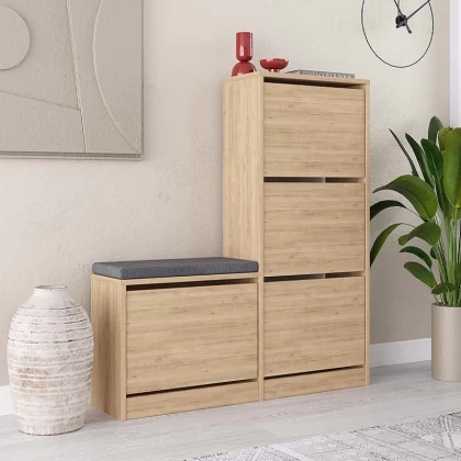 Παπουτσοθήκη Dude Megapap χρώμα φυσικό οξιάς 104,8x26x118,5εκ. Παπουτσοθήκη Dude Megapap χρώμα φυσικό οξιάς 104,8x26x118,5εκ.