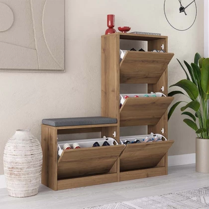 Παπουτσοθήκη Dude Megapap χρώμα ανοιχτό καρυδί 104,8x26x118,5εκ. Παπουτσοθήκη Dude Megapap χρώμα ανοιχτό καρυδί 104,8x26x118,5εκ.